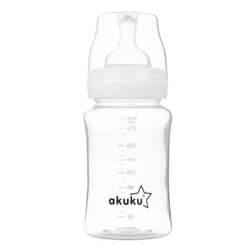 AKUKU Anti-kólikás szélesnyakú cumisüveg (240 ml)