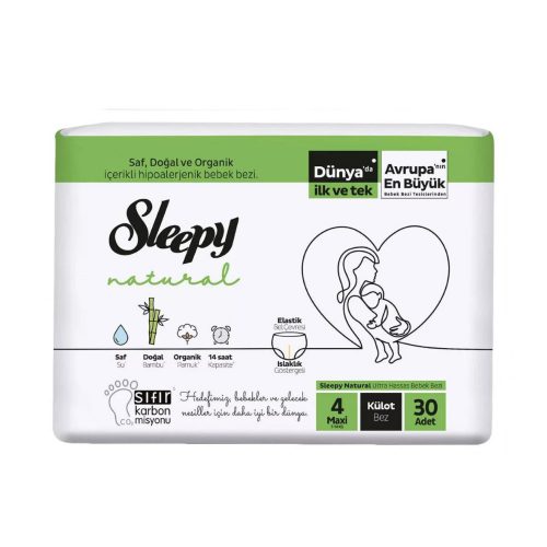 Sleepy Natural Ultra Sensitive Bambusz bugyipelenka Maxi 4 (7-14kg) 30db