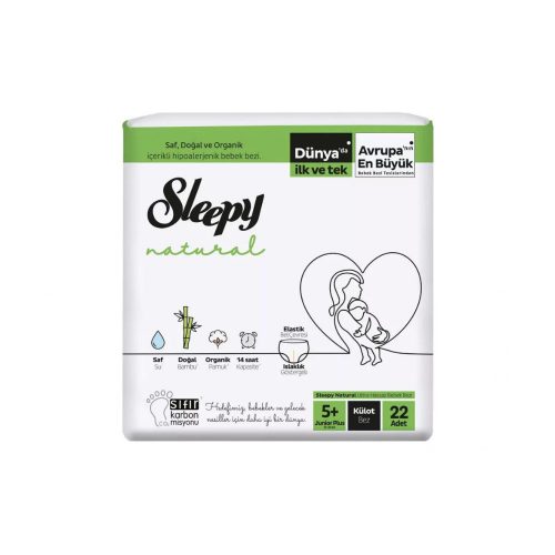 Sleepy Natural Ultra Sensitive Bambusz bugyipelenka Junior+ 5+ (13-20kg) 22db