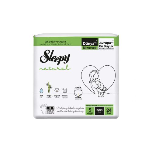 Sleepy Natural Ultra Sensitive Bambusz bugyipelenka Junior 5 (11-18kg) 24db