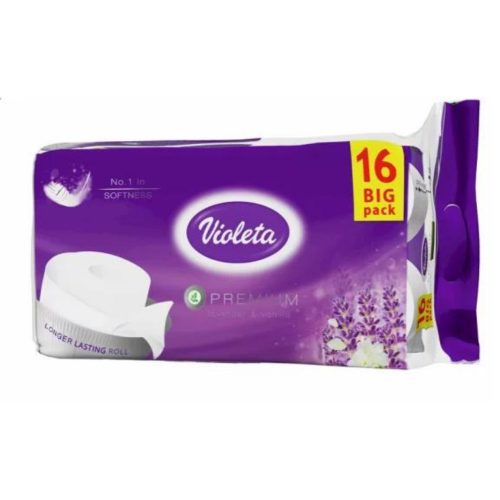 VIOLETA toalett papír prémium 3 rét/16 tek. - levendula-vanília