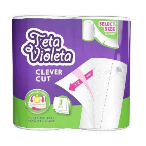 VIOLETA háztartási papírtörlő PIKNIK CLEVER CUT 3 rét/2 tek.