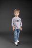 Hosszú ujjú fiú póló DRK mintával - szürke
