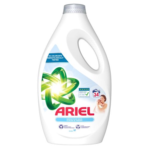 Ariel Folyékony Mosószer, 34 Mosáshoz, Sensitive Skin Clean & Fresh
