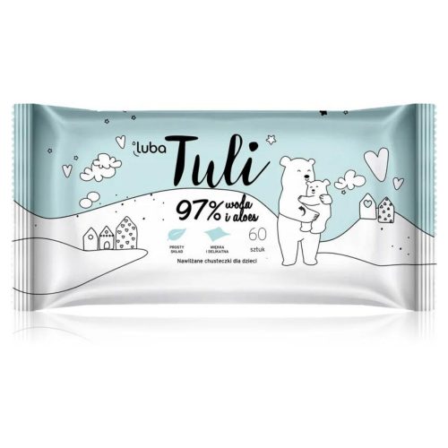 LUBA Tuli Aloe Vera nedves törlőkendő, 97% nedvességtartalom - 60 db