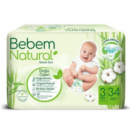 BEBEM NATURAL PELENKA (3-AS) 4 - 9 KG (34 DB/CS)